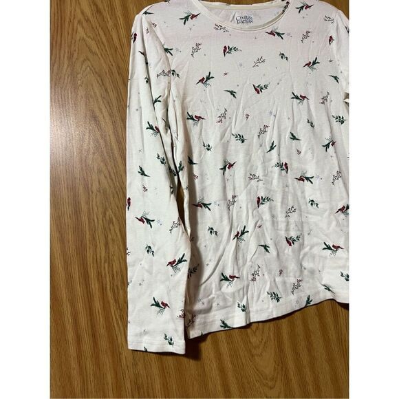 Croft & Barrow The Classic Tee White With Cardinals Woman’s Size Medium 100% Cot - Picture 3 of 8